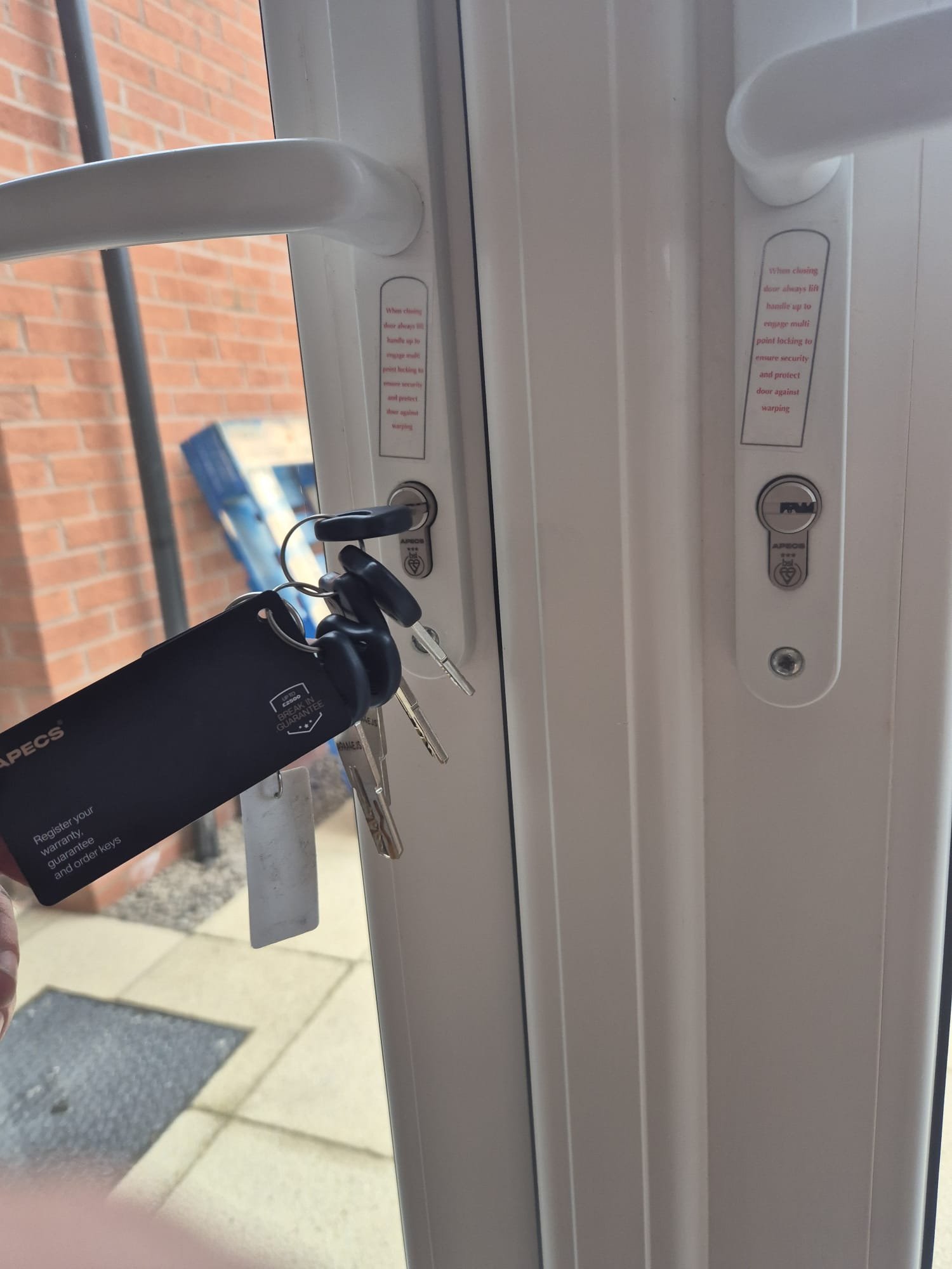 New home lock change — Prescot